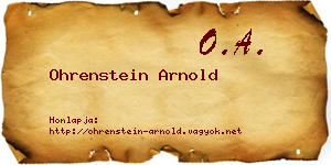 Ohrenstein Arnold névjegykártya